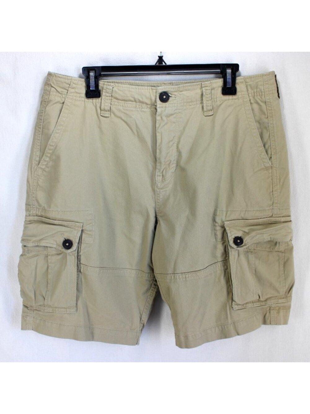 Aeropostale Cargo Shorts Mens Sz 33 Tan Khaki Cotton Twill Utility Pockets Aero